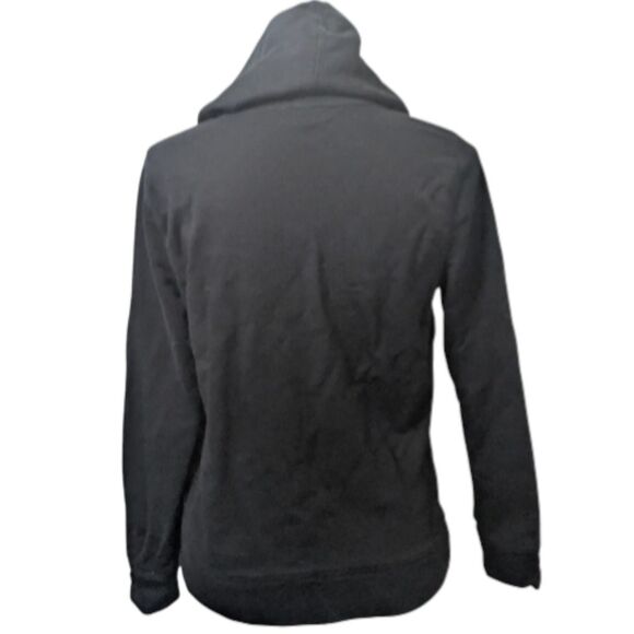 Lauren Jeans Co. by Ralph Lauren Black Toggle Button Hoodie M 100% Cotton - Picture 4 of 4